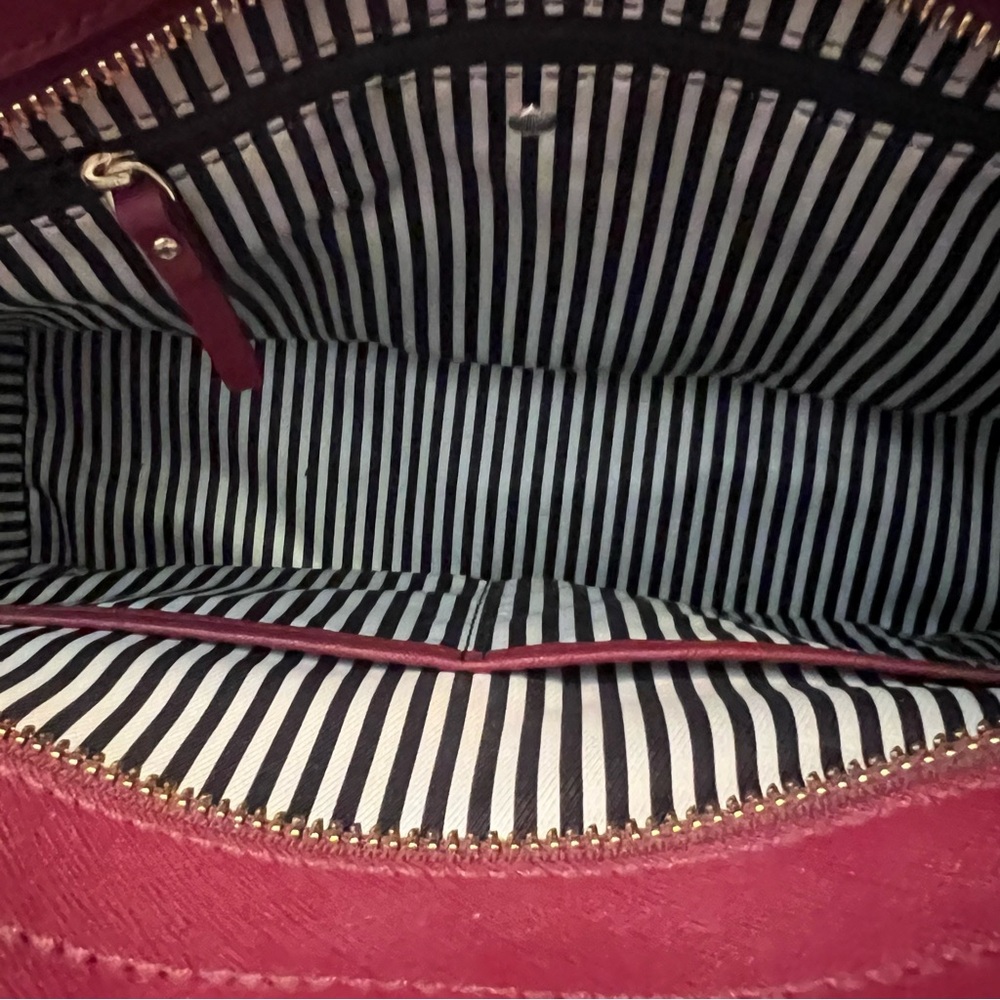 Kate Spade Cameron Street perforated Candace Maroon Satchel with dust bag - Picture 10 of 14